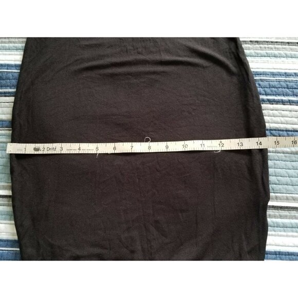 Women's Elastic Waist Lightweight Bodycon Pencil Stretch Midi Skirt, Black Sz XS - Picture 3 of 6